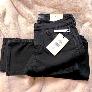 NYDJ size 4 SHERI SLIM Dbl Lurex SS tapes STORM. 30 1/2 in inseam